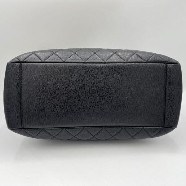 GST Black Tote Bag in Caviar Leather, Silver hardware - Image 5