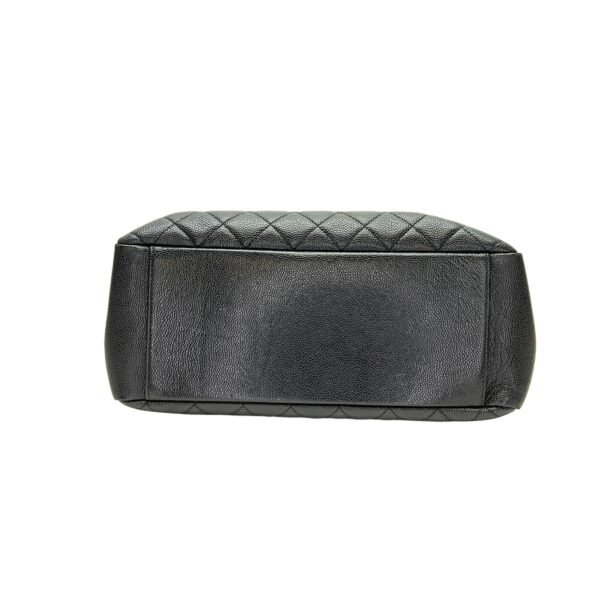 GST Black Tote Bag in Caviar Leather, Silver hardware - Image 5