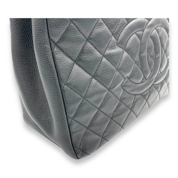 GST Black Tote Bag in Caviar Leather, Silver hardware - Image 10