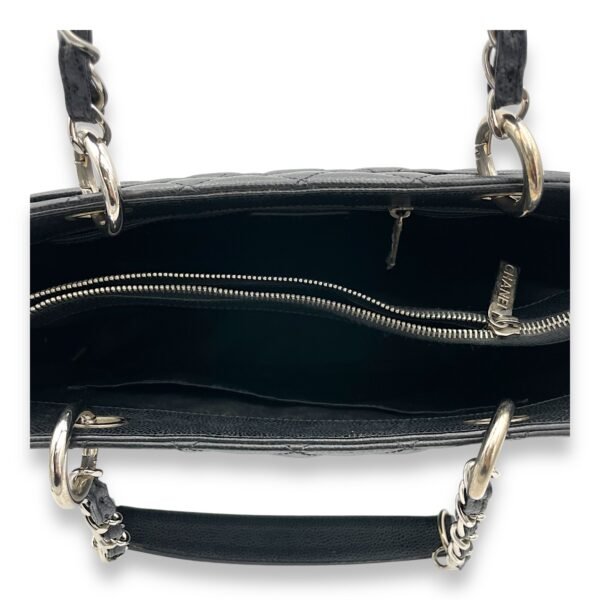 GST Black Tote Bag in Caviar Leather, Silver hardware - Image 11