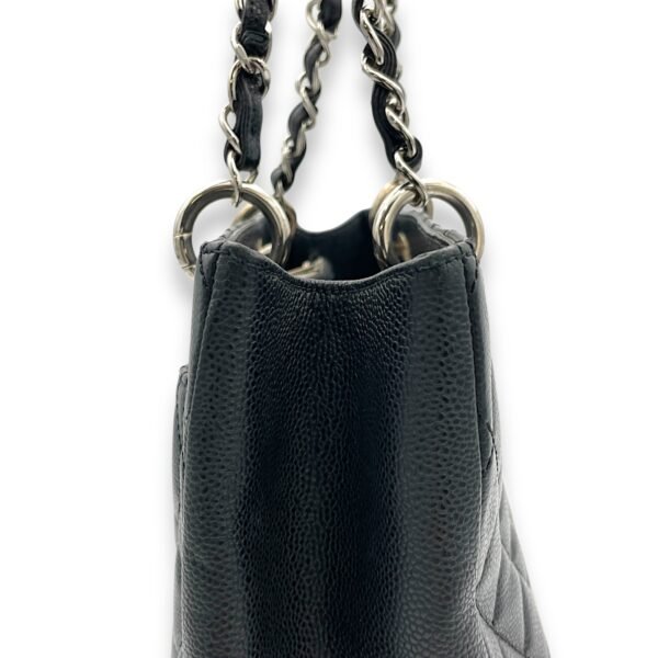 GST Black Tote Bag in Caviar Leather, Silver hardware - Image 8