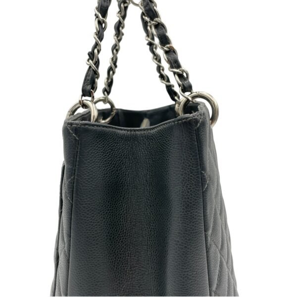 GST Grand Grey Tote Bag in Caviar Leather, Silver hardware - Image 8