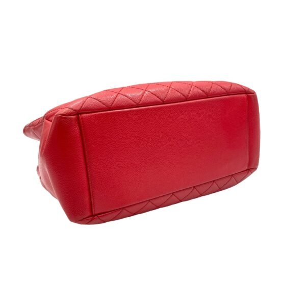 GST Red Tote Bag in Caviar Leather, Sliver hardware - Image 5