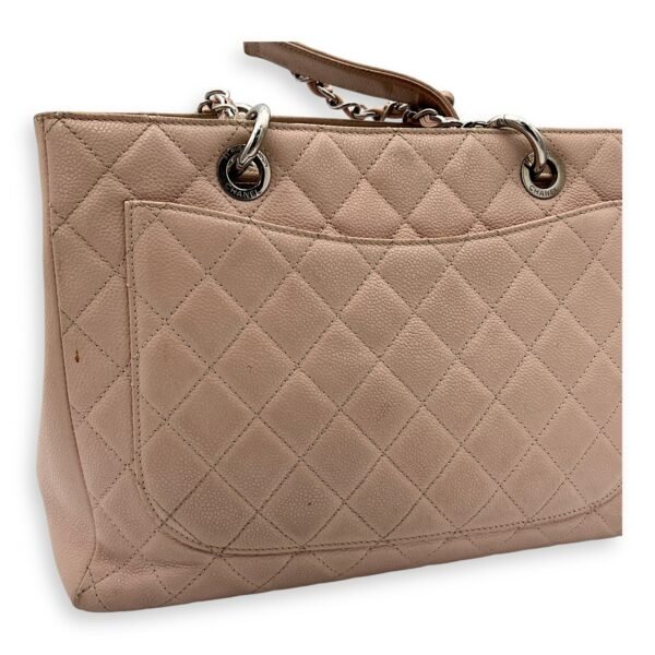 GST Tote Bag Pink in Caviar Leather, Silver hardware - Image 14