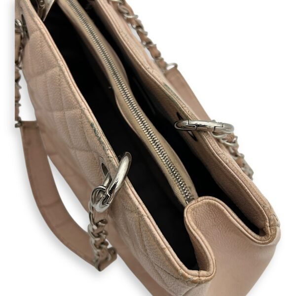 GST Tote Bag Pink in Caviar Leather, Silver hardware - Image 7