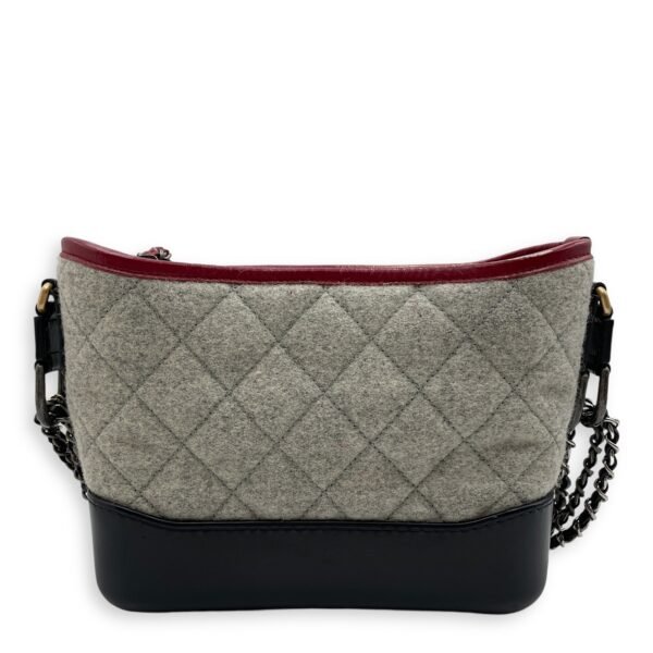 Gabrielle Hobo Small Grey,red, pink, black Shoulder Bag in Calfskin, 3-Tone hardware - Image 2