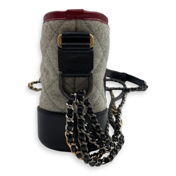 Gabrielle Hobo Small Grey,red, pink, black Shoulder Bag in Calfskin, 3-Tone hardware - Image 3