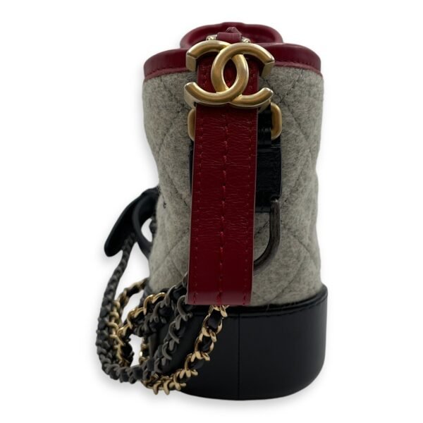 Gabrielle Hobo Small Grey,red, pink, black Shoulder Bag in Calfskin, 3-Tone hardware - Image 4