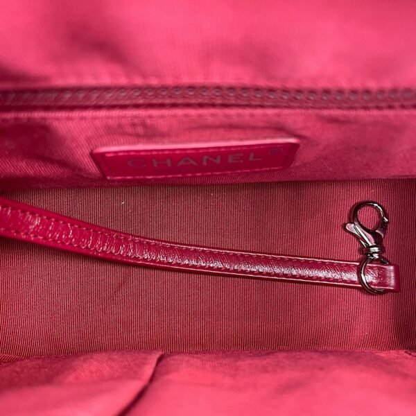 Gabrielle Hobo Small Grey,red, pink, black Shoulder Bag in Calfskin, 3-Tone hardware - Image 6