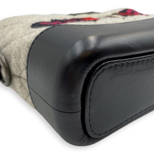 Gabrielle Hobo Small Grey,red, pink, black Shoulder Bag in Calfskin, 3-Tone hardware - Image 7