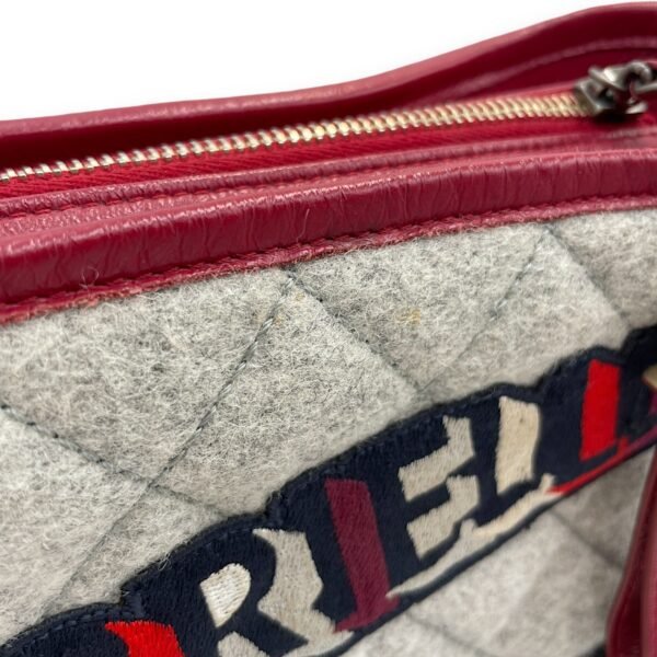Gabrielle Hobo Small Grey,red, pink, black Shoulder Bag in Calfskin, 3-Tone hardware - Image 8