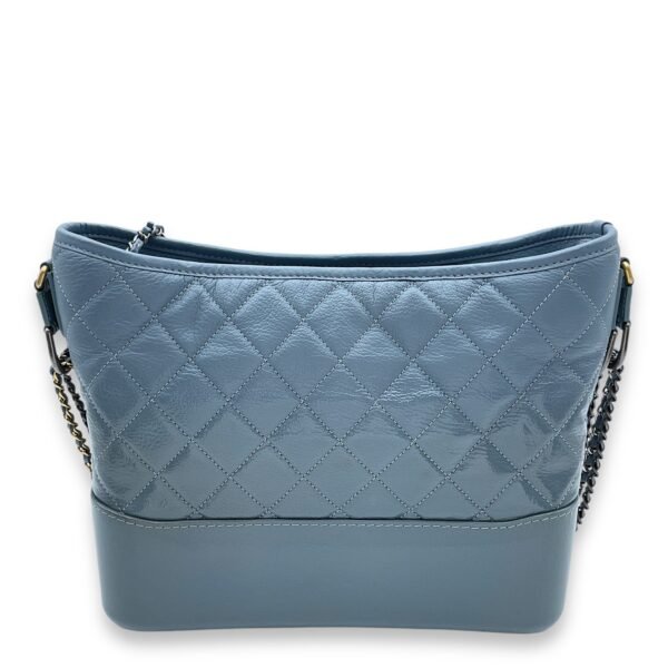 Gabrielle Medium Blue Shoulder Bag in Calfskin/Patent, Gold/Ruthenium/Silver hardware - Image 2
