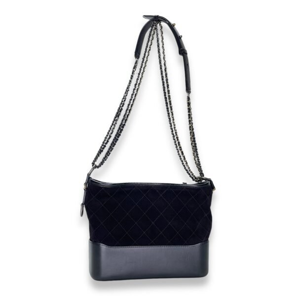 Gabrielle Medium Crossbody bag in Suede leather, Gold Hardware - Image 2