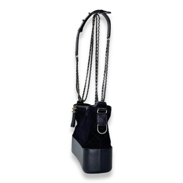 Gabrielle Medium Crossbody bag in Suede leather, Gold Hardware - Image 4
