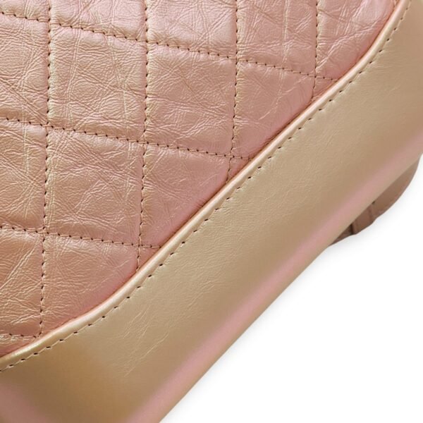 Gabrielle Small Iridescent Pink Shoulder Bag in Calfskin, Gold/Ruthenium/Silver hardware - Image 11