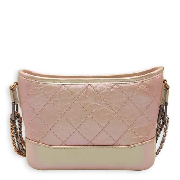 Gabrielle Small Iridescent Pink Shoulder Bag in Calfskin, Gold/Ruthenium/Silver hardware - Image 2