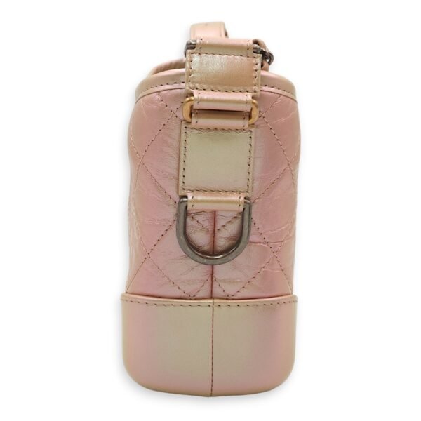 Gabrielle Small Iridescent Pink Shoulder Bag in Calfskin, Gold/Ruthenium/Silver hardware - Image 3
