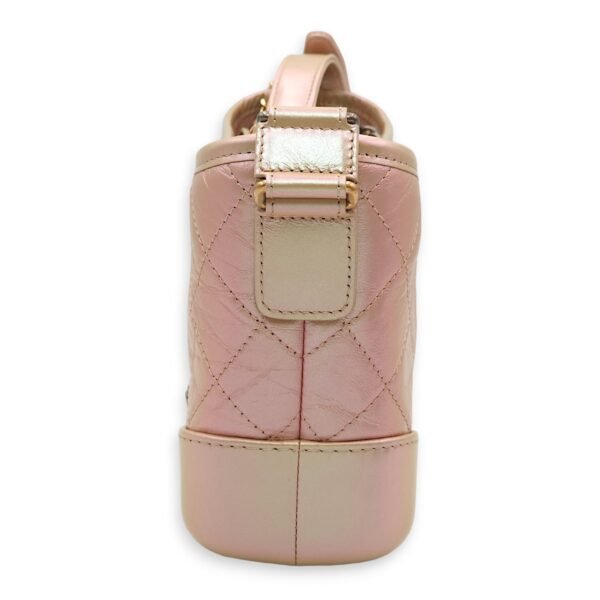 Gabrielle Small Iridescent Pink Shoulder Bag in Calfskin, Gold/Ruthenium/Silver hardware - Image 4