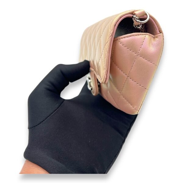 Glasses Crossbody Bag Pink in Calfskin, Silver hardware - Image 3