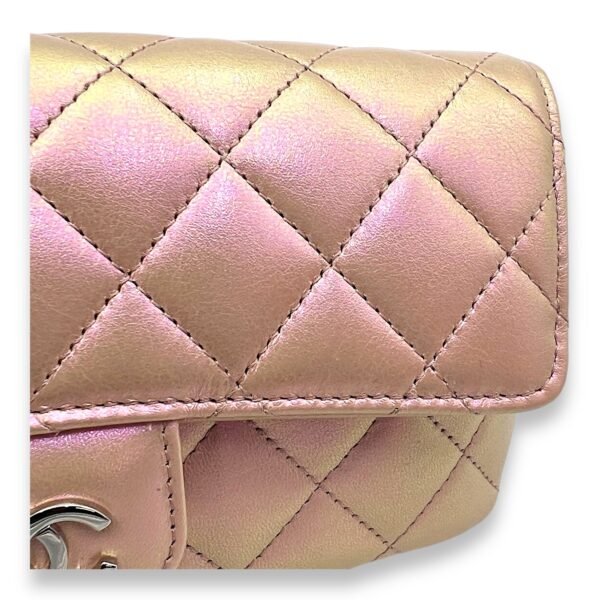 Glasses Crossbody Bag Pink in Calfskin, Silver hardware - Image 7
