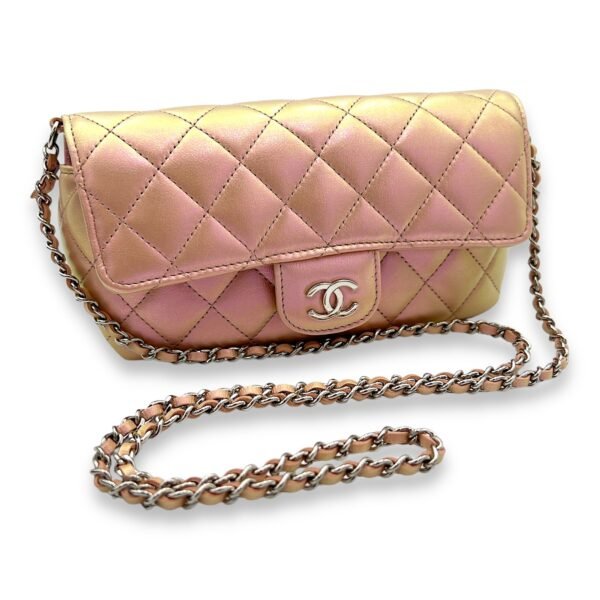 Glasses Crossbody Bag Pink in Calfskin, Silver hardware - Image 8