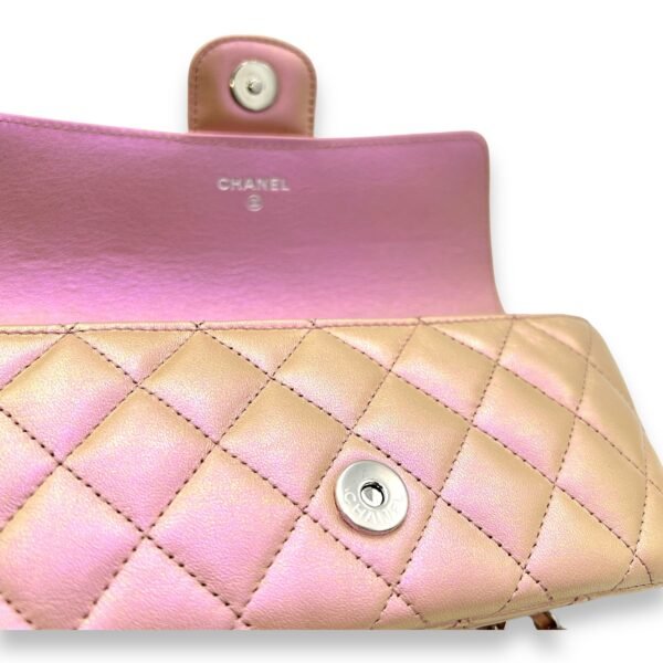 Glasses Crossbody Bag Pink in Calfskin, Silver hardware - Image 9