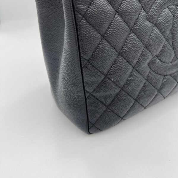 Grand Shopping Black Tote Bag in Caviar Leather, Gold hardware - Image 10