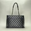 Grand Shopping Black Tote Bag in Caviar Leather, Silver hardware - Image 2
