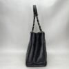 Grand Shopping Black Tote Bag in Caviar Leather, Silver hardware - Image 4