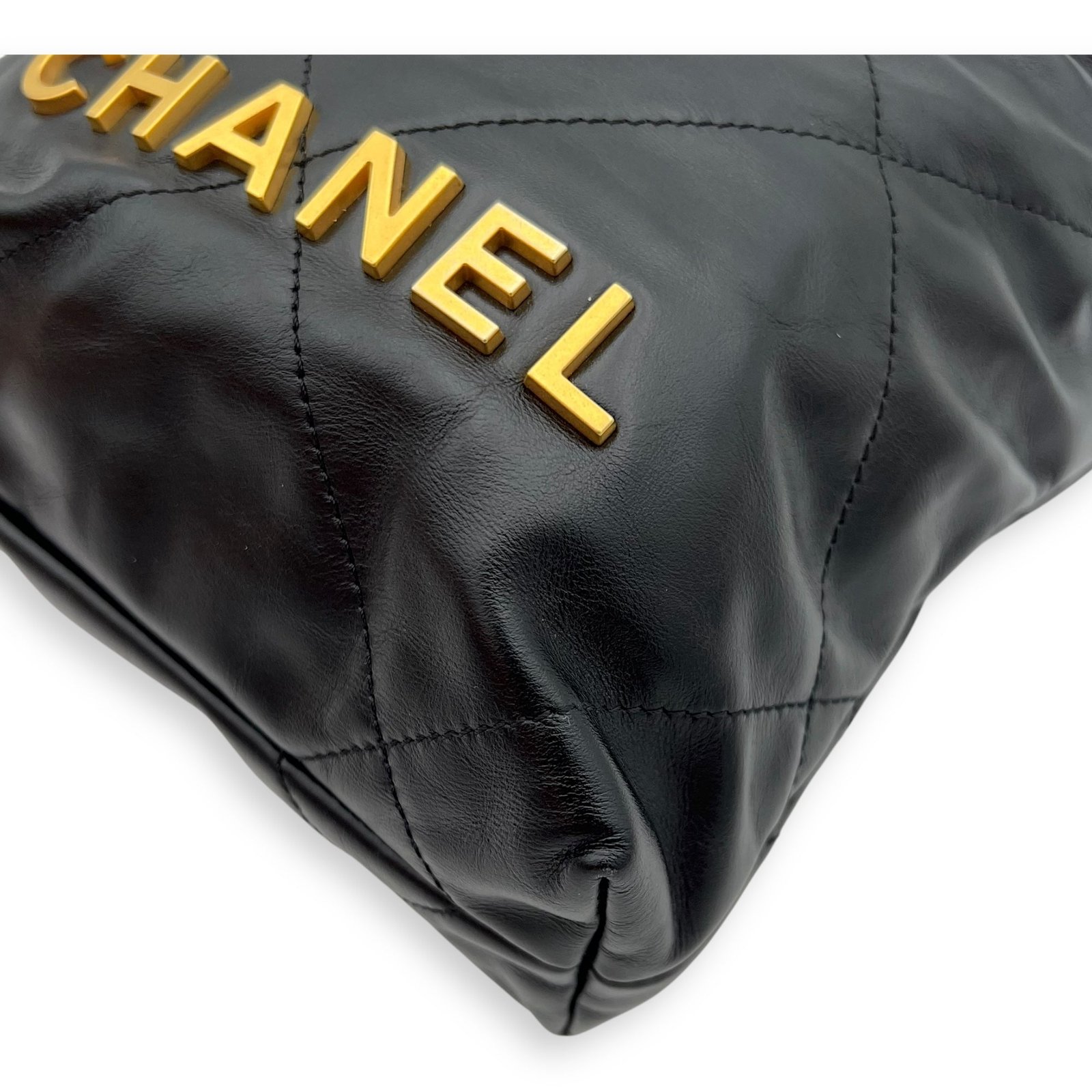 C22 Mini Black Crossbody Bag in Calfskin, Gold hardware - Image 11