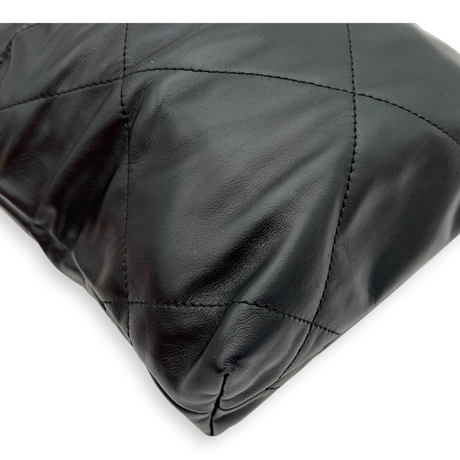 C22 Mini Black Crossbody Bag in Calfskin, Gold hardware - Image 12