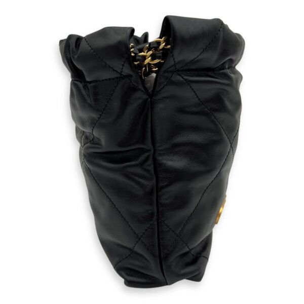 C22 Mini Black Crossbody Bag in Calfskin, Gold hardware - Image 4