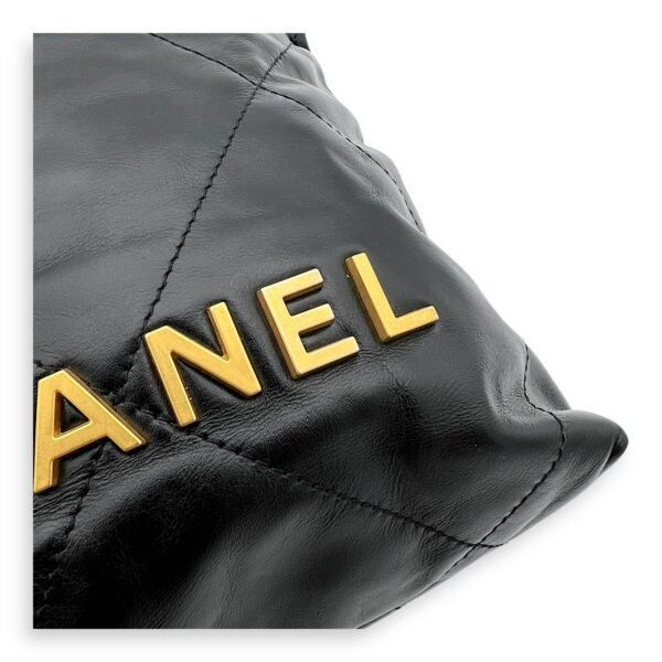 C22 Mini Black Crossbody Bag in Calfskin, Gold hardware - Image 9