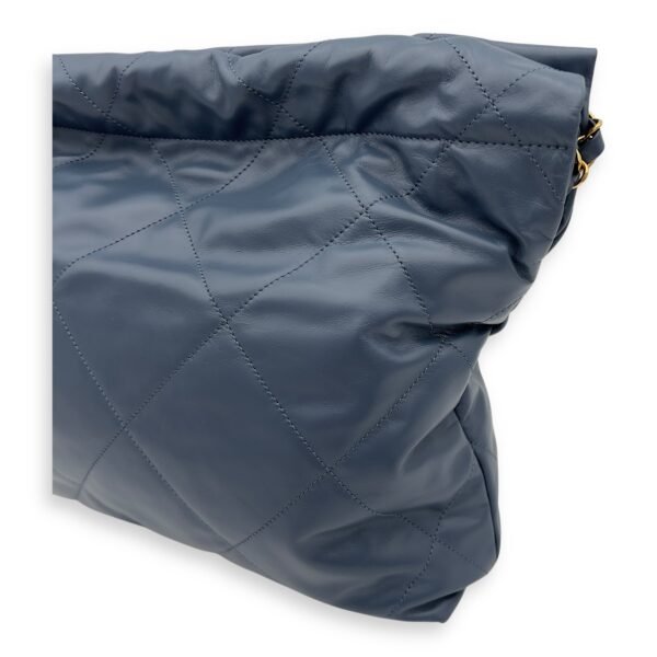 C22 Small Blue Shoulder Bag in Lambskin, Gold hardware - Image 11