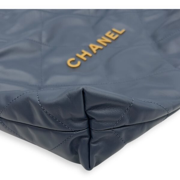 C22 Small Blue Shoulder Bag in Lambskin, Gold hardware - Image 12