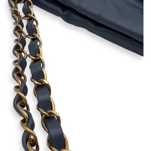 C22 Small Blue Shoulder Bag in Lambskin, Gold hardware - Image 15