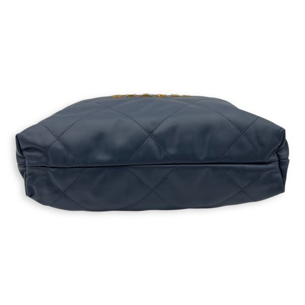 C22 Small Blue Shoulder Bag in Lambskin, Gold hardware - Image 5