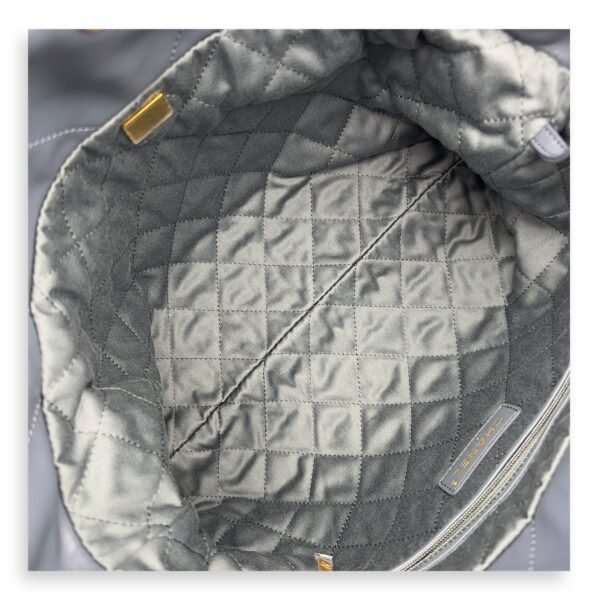 C22 Small Blue Shoulder Bag in Lambskin, Gold hardware - Image 6