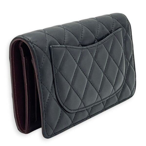 CC Quilted Wallet Black Wallet in Lambskin, Silver hardware - Image 4