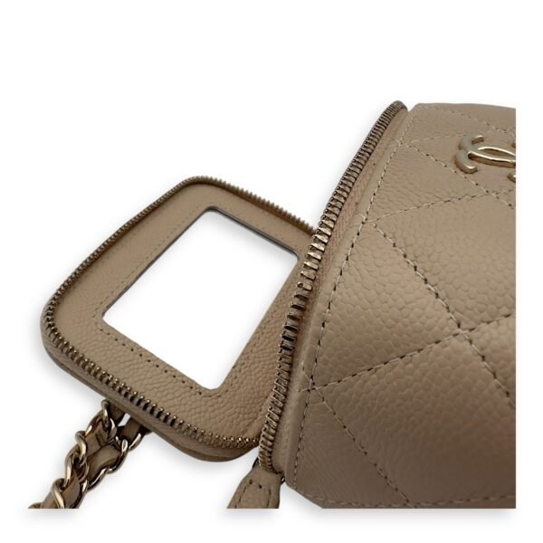 CC Vanity Bag Beige in Caviar Leather, Gold hardware - Image 8
