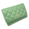 CC Wallet On Chain Green in Lambskin, Gold hardware - Image 13