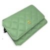 CC Wallet On Chain Green in Lambskin, Gold hardware - Image 27