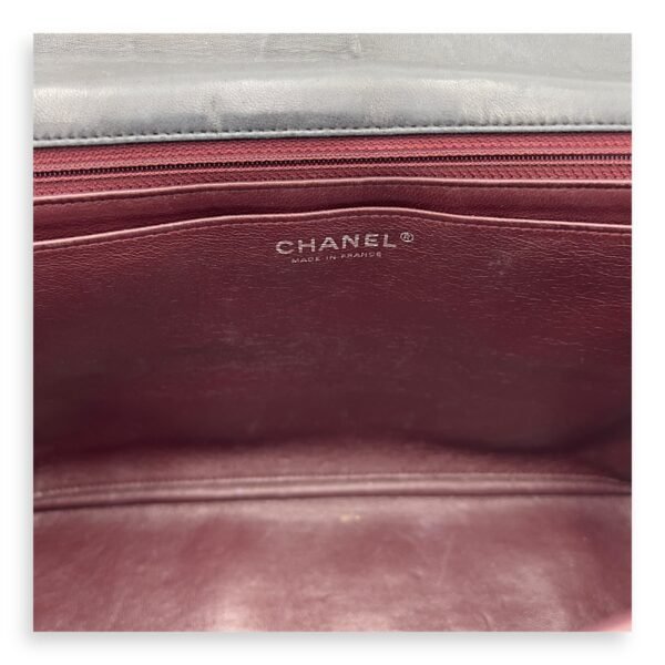 Classic Maxi Black Shoulder Bag in Lambskin, Silver hardware - Image 11