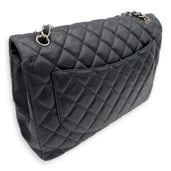 Classic Maxi Black Shoulder Bag in Lambskin, Silver hardware - Image 13