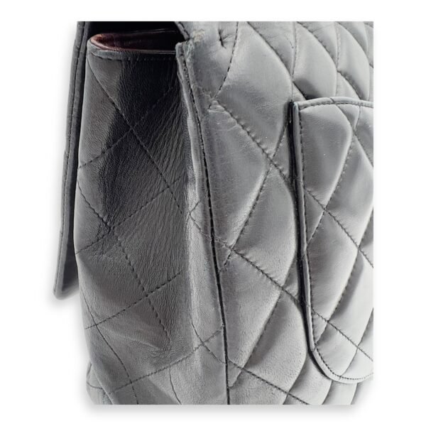 Classic Maxi Black Shoulder Bag in Lambskin, Silver hardware - Image 14