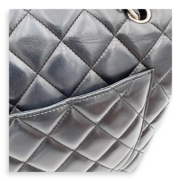 Classic Maxi Black Shoulder Bag in Lambskin, Silver hardware - Image 15