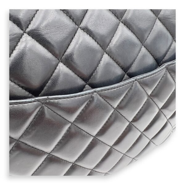 Classic Maxi Black Shoulder Bag in Lambskin, Silver hardware - Image 17