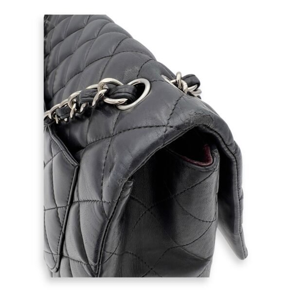 Classic Maxi Black Shoulder Bag in Lambskin, Silver hardware - Image 18