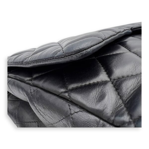 Classic Maxi Black Shoulder Bag in Lambskin, Silver hardware - Image 19