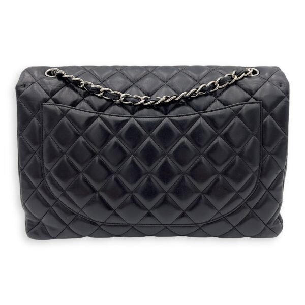 Classic Maxi Black Shoulder Bag in Lambskin, Silver hardware - Image 2